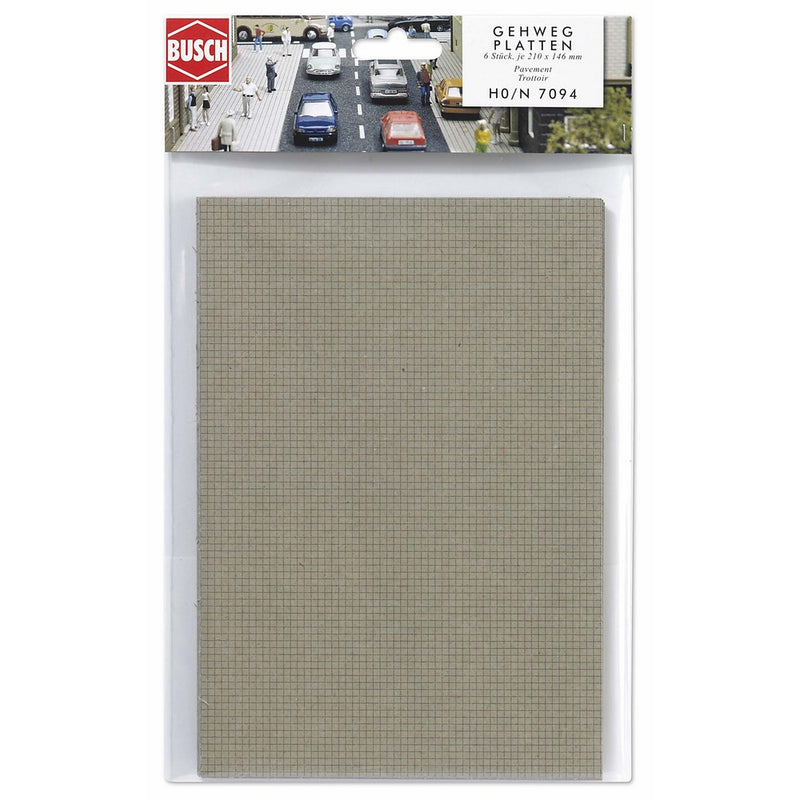 Busch 7094 Sheet sidewalk 6/A Scale Scenery Kit