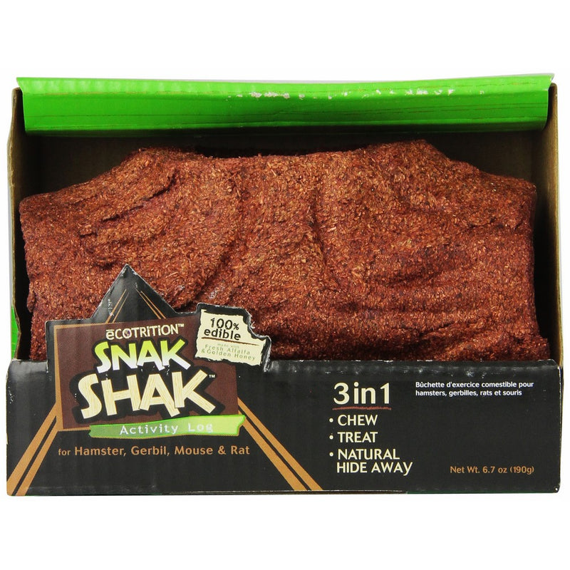 eCOTRITION 3 in 1 Snak Shak Hamster and Gerbil Edible Activity Log Pet Treat