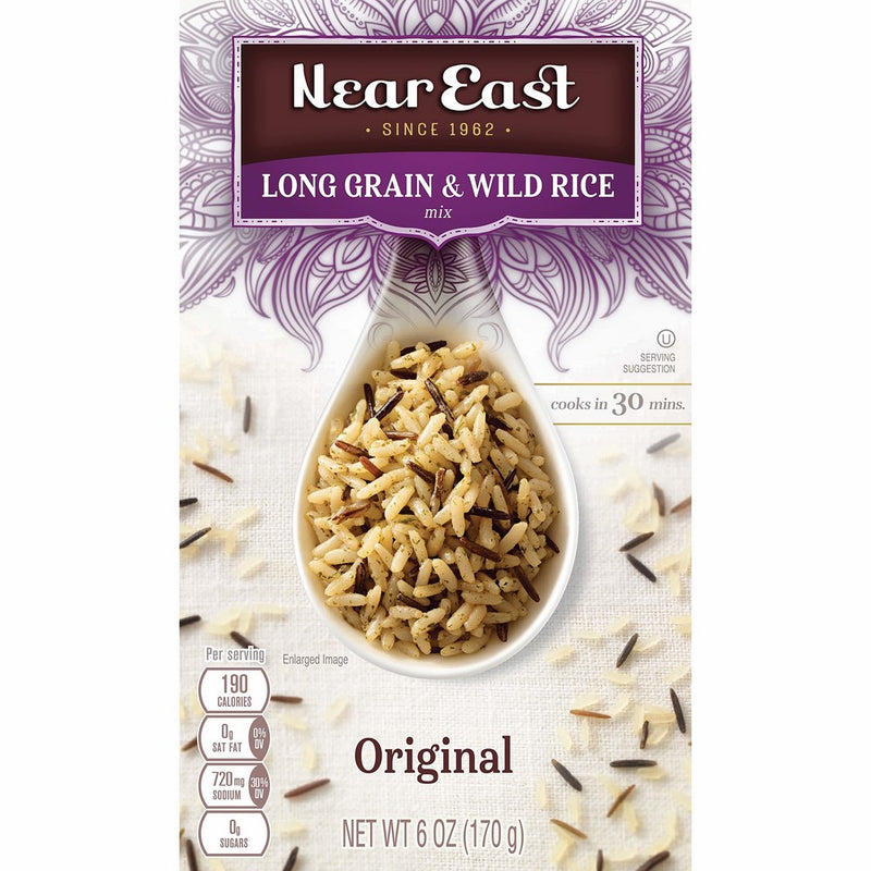Near East Rice Pilaf Mix, Original Long Grain & Wild Rice, 6oz. (Pack of 12)