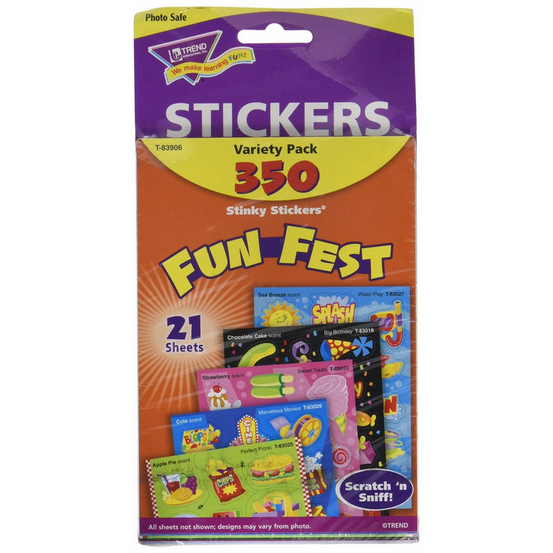TREND enterprises, Inc. Fun Fest Stinky Stickers Variety Pack, 350 ct