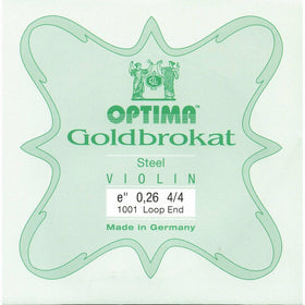 Lenzner Goldbrokat 4/4 Violin E String - Steel - #26(medium) Gauge - Loop End