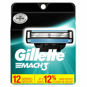 Gillette Mach3 Men's Razor Blade Refills, 12 Count (Packaging May Vary), Mens Razors/Blades