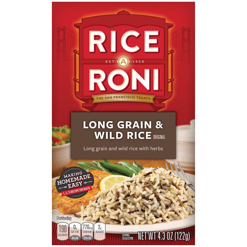 Rice a Roni, Original, Long Grain and Wild Rice Mix (Pack of 12 Boxes)