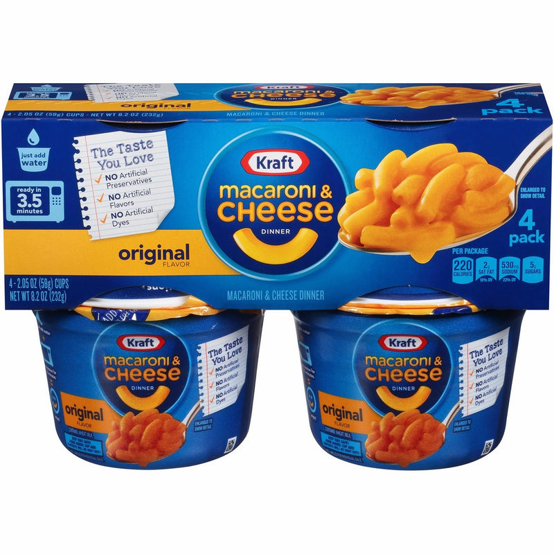 Easy Mac Original, 2.05 oz, 4 Count (Pack of 6)