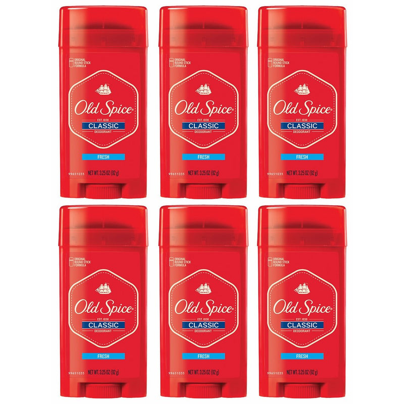 Old Spice Aluminum Free Deodorant for Men Classic Fresh Stick, Robust Greens Scent, 3.25 Oz (Pack of 6)