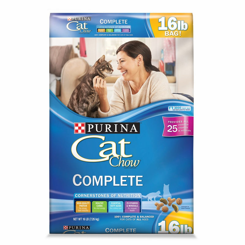 Purina Cat Chow Dry Cat Food, Complete, 16 Pound Bag, Pack of 1