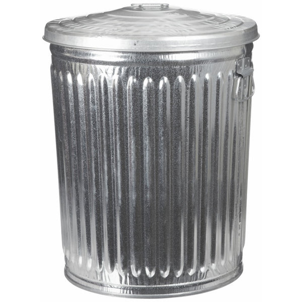 Witt Industries WCD20CL Galvanized Steel 20-Gallon Light Duty Trash Can with Lid, Round, 17-1/2" Diameter x 25-1/4" Height