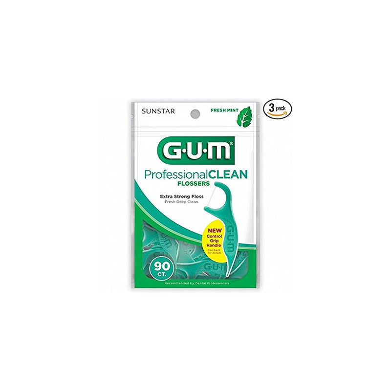 Gum Eez-Thru Flossers Mint, 90 count (Pack of 3)