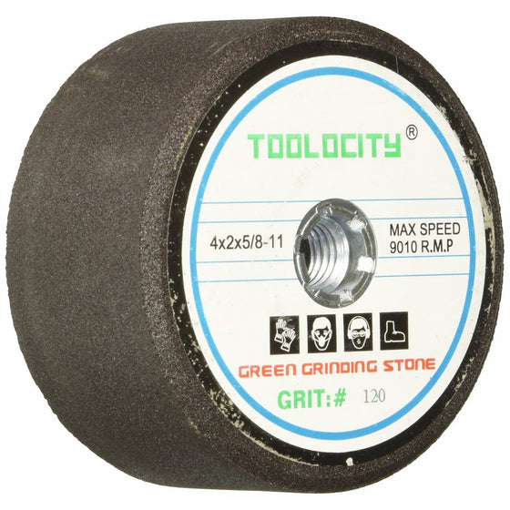 Toolocity GSB0120G 4-Inch Green Grinding Stone 120 Grit with 5/8-11 Thread