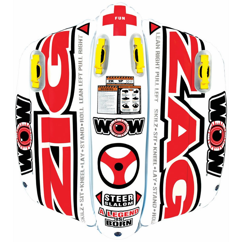 WOW World of Watersports, 12-1050 Zig Zag Inflatable Towable, 2 Person, Steerable