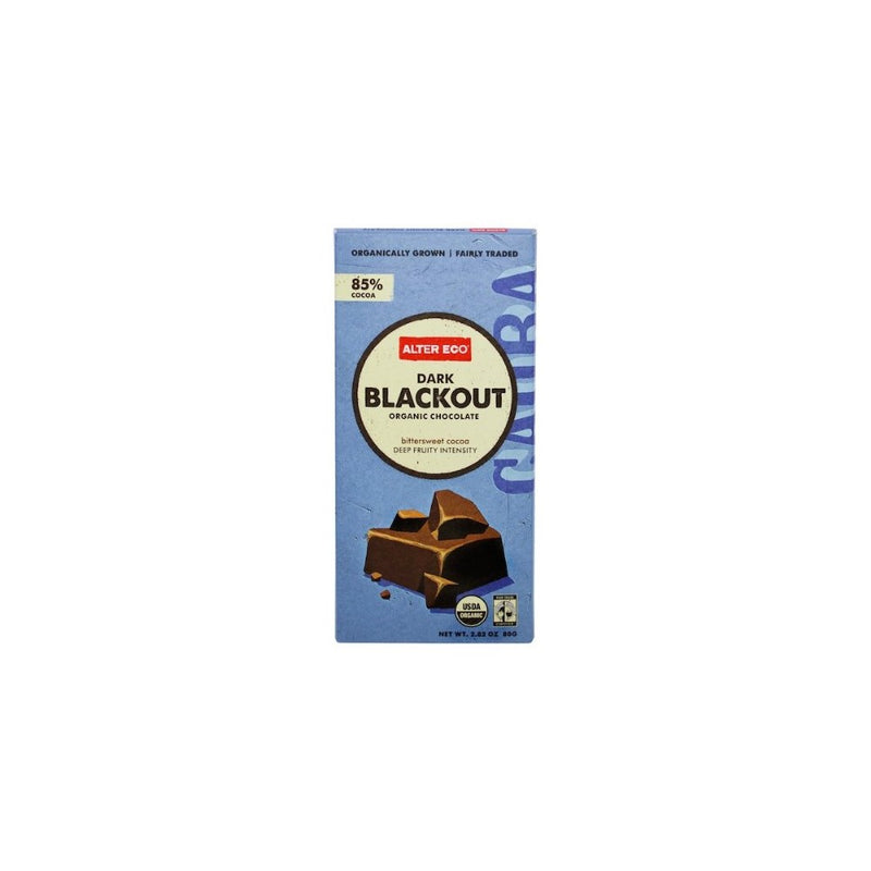 Alter Eco Americas Organic Chocolate Bar - Dark Blackout - 2.82 oz Bars - Pack of 12