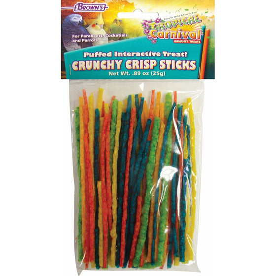 Tropical Carnival F.M. Brown's Crunchy Crisp Sticks Interactive Treat for Pet Birds of All Sizes, 0.89-oz Package
