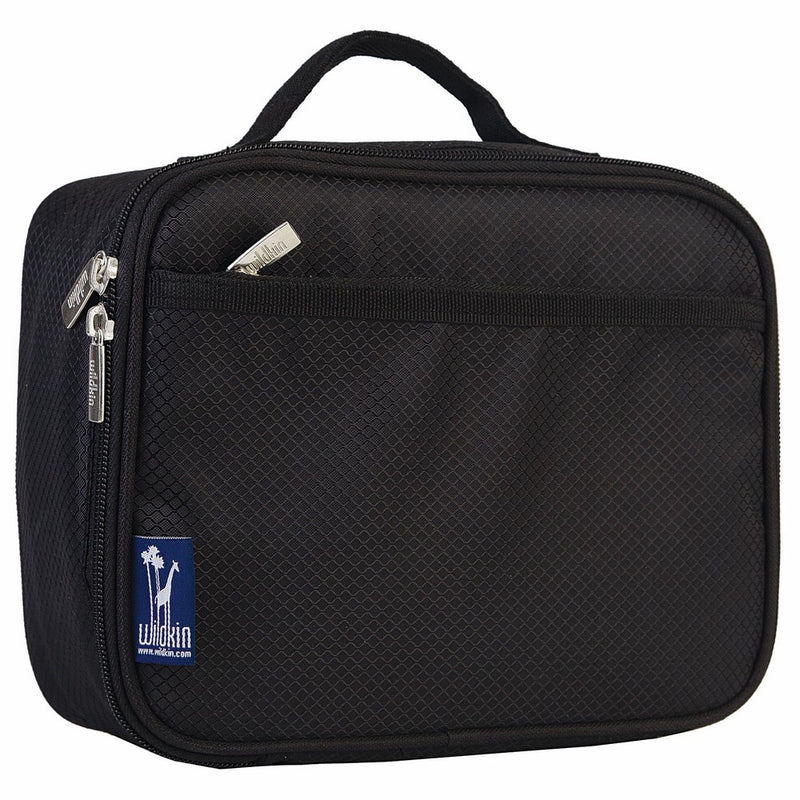 Lunch Box, Wildkin Lunch Box, Insulated, Moisture Resistant, and Easy to Clean with Helpful Extras for Quick and Simple Organization, Ages 3, Perfect for Kids or On-The-Go Parents – Rip-Stop Black