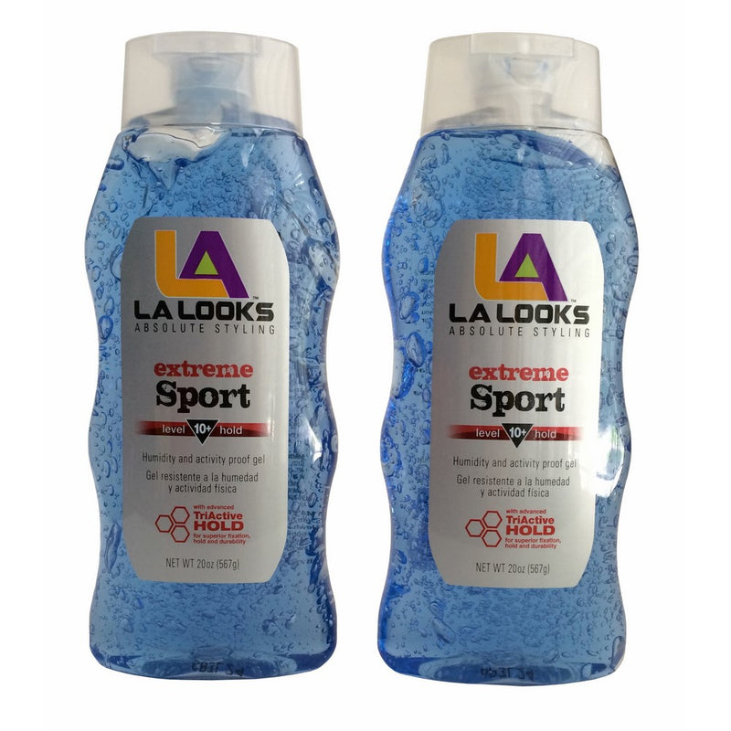 La Looks Gel #10 Extreme Sport Tri-Active Hold 20 Ounce (Blue) (591ml) (2 Pack)