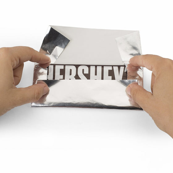 Foil Wrapper (Silver) - Pack of 100 Candy Bar Wrappers with Thick Paper Backing - Folds and Wraps Well - Best for Wrapping 1.55Oz Hershey/Candies/Chocolate Bars/Gifts Size 6" X 7.5