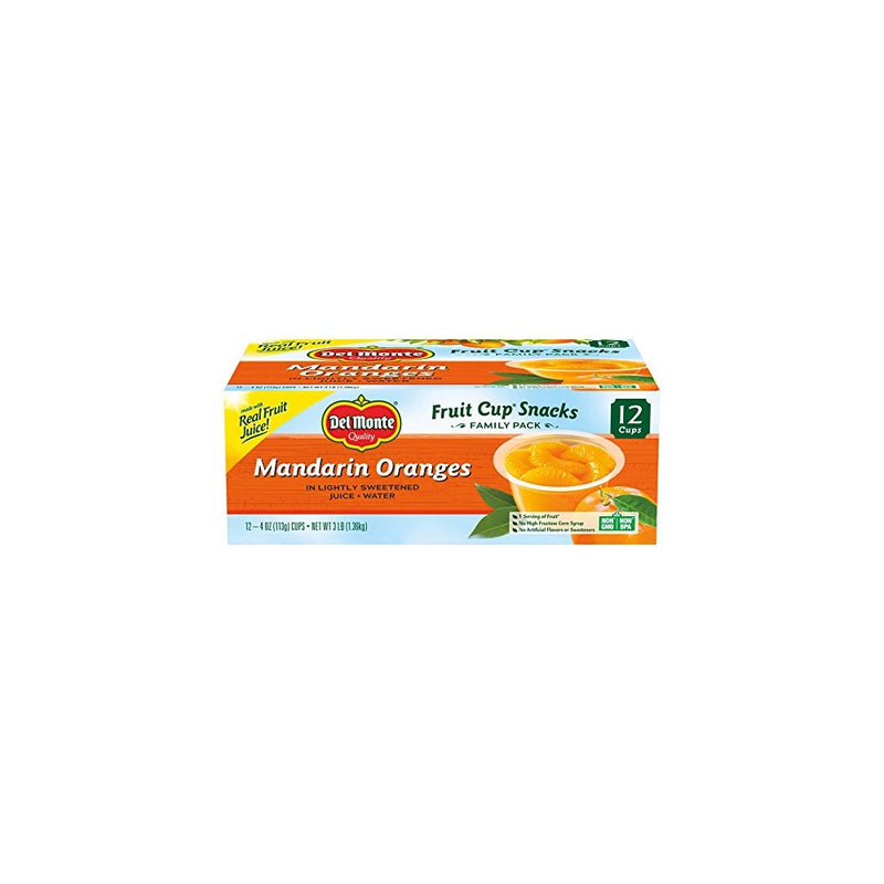 Del Monte Mandarin Orange Fruit Cup, 4-Ounce, 12-Pack