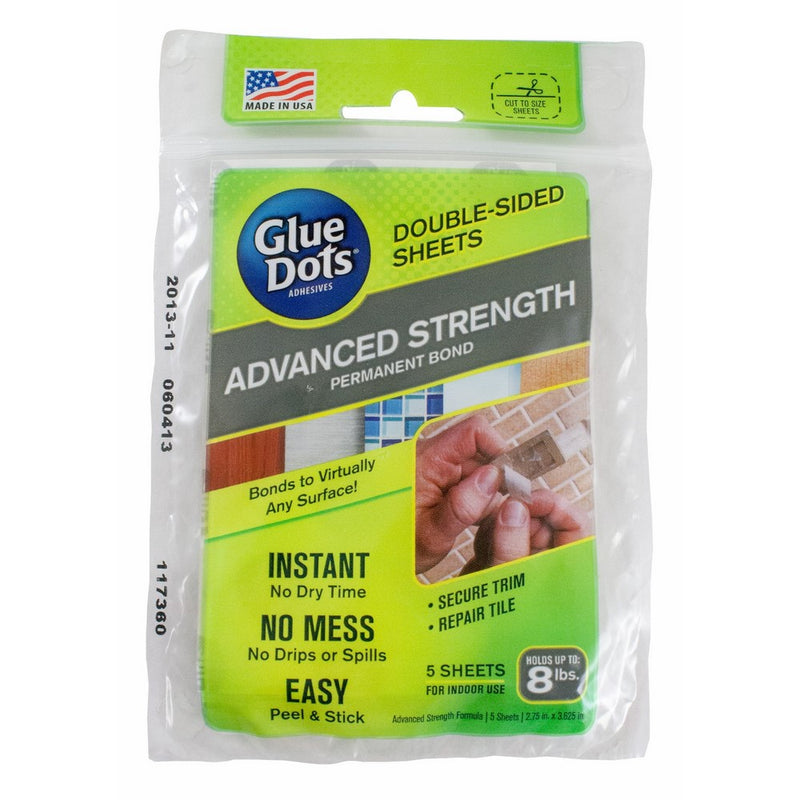 Glue Dots Advanced Strength Adhesive Sheets, Double Sided, Permanent Bond, 5 Sheets (37030)