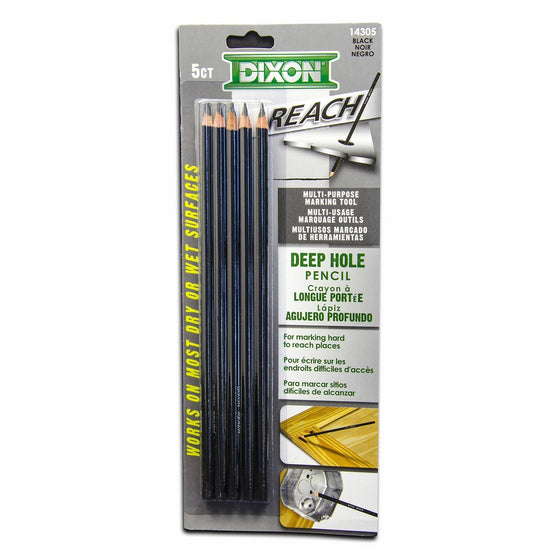 Dixon 14305 Reach Deep Hole Woodcase Pencil, 5mm Lead, 5-Count