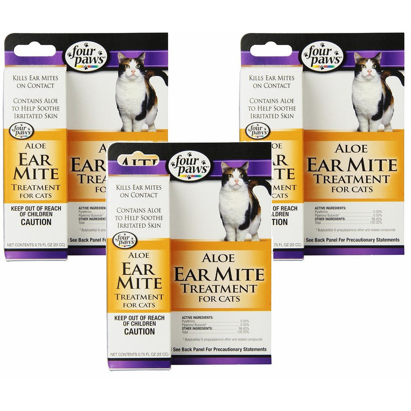 Four Paws Cat Ear Mite Remedy, 0.75oz Each (3 Pack)