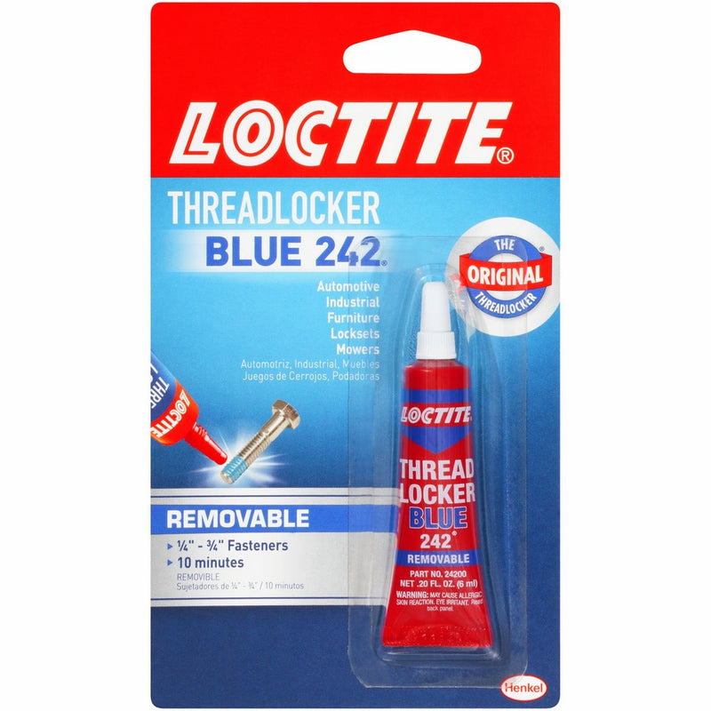 LoctiteHeavy Duty Threadlocker, 0.2 oz, Blue 242, Single