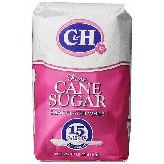 C&H Pure Cane Granulated White Sugar, 10 lb