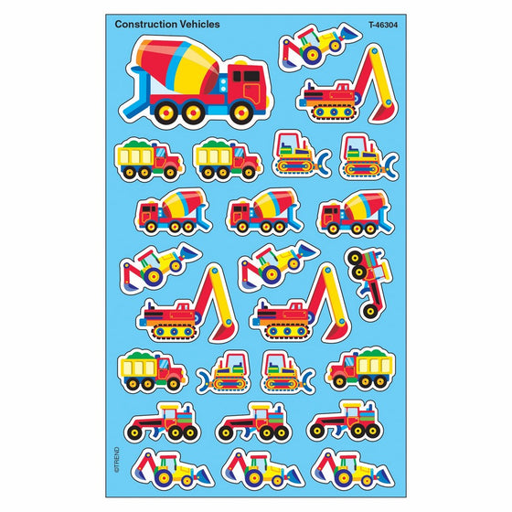 TREND enterprises, Inc. Construction Vehicles superShapes Stickers-Large, 200 ct