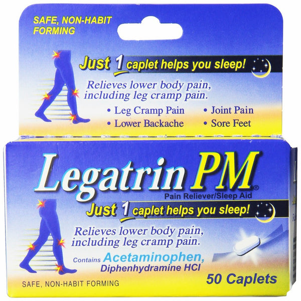 Legatrin PM Pain Reliever/Sleep Aid, Caplets, 50 ct.