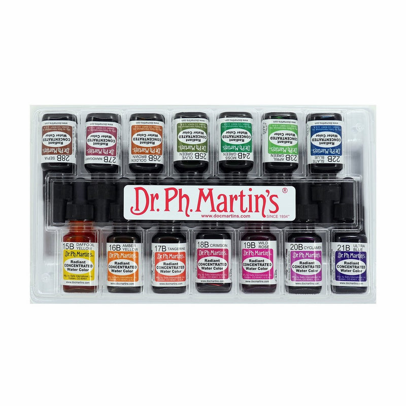 Dr. Ph. Martin's Radiant Concentrated Water Color Bottles, 0.5 oz, Set of 14 (Set B)