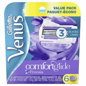 Gillette Venus Comfortglide Women's Razor Blade Refills, Freesia, 6 Count, Womens Razors/Blades (Packaging May Vary)