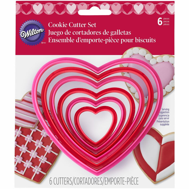 Wilton 2304-1668 6 Piece Nested Heart Shaped Cookie Cutter Set