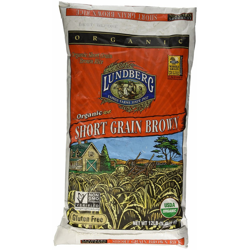 Lundberg Farms USDA ORGANIC Short Brown Rice Gluten Free 12 LB