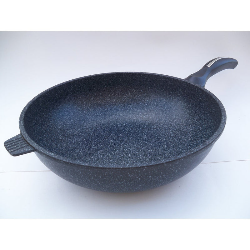 Ceramic Marble Coated Cast Aluminium Non Stick Wok 34 cm (13 1/2 inches)