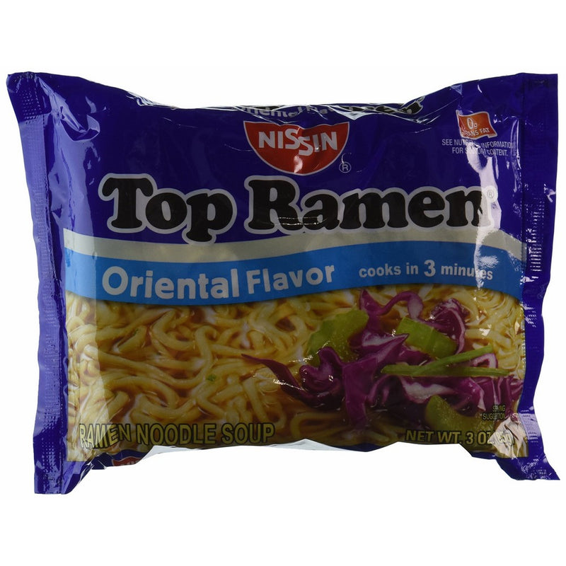 Nissin Top Ramen Noodle Soup, Oriental, 3 Ounce (Pack of 24)