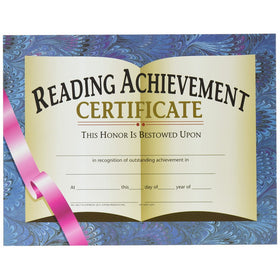 HAYES SCHOOL PUBLISHING VA577 Reading Achievement Certificate, 8-1/2" x 11" Size, Paper, 0.2" Height, 10.9" Width, 8.4" Length (Pack of 30)