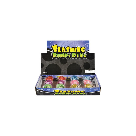 Rhode Island Novelty Flashing LED Bumpy Ring (24-Pack)