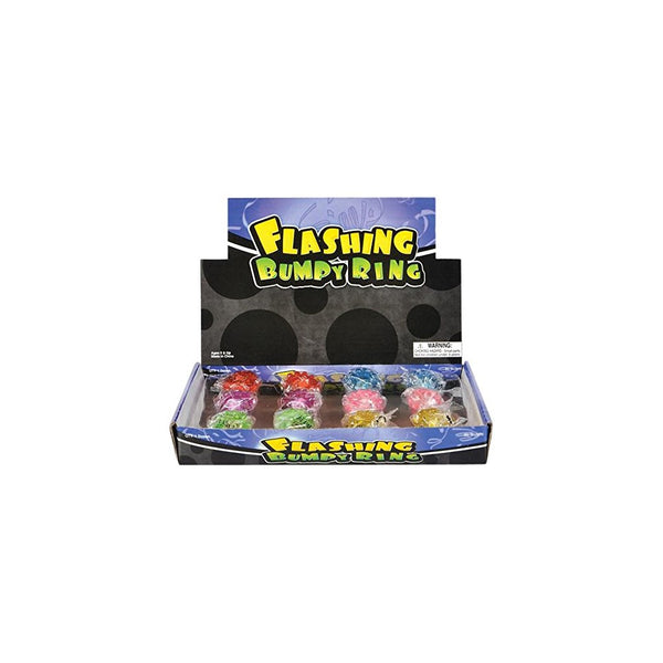 Rhode Island Novelty Flashing LED Bumpy Ring (24-Pack)