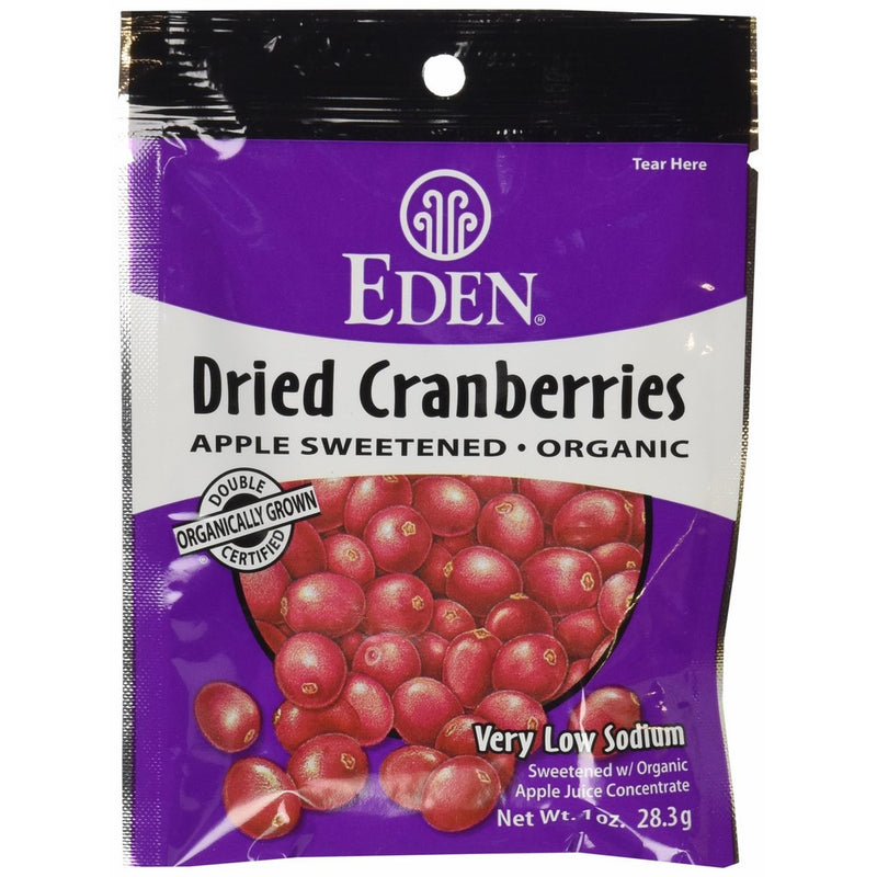 Eden Organic Dried Cranberried, Pocket Snacks, 1 Ounce (Pack of 12)