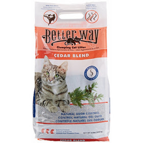 Better Way Cedar Formula Clumping Bentonite Cat Litter with Sanel Cat Attractant 14 lbs