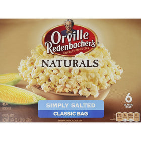 2x Orville Redenbacher's Gourmet Microwavable Popcorn, Natural Simply Salted, 6 Count (=12 Bags)