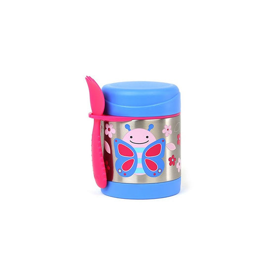 Skip Hop Baby Zoo Little Kid and Toddler Blossom Butterfly Insulated Food Jar and Spork Set, Multi, 11 fl oz