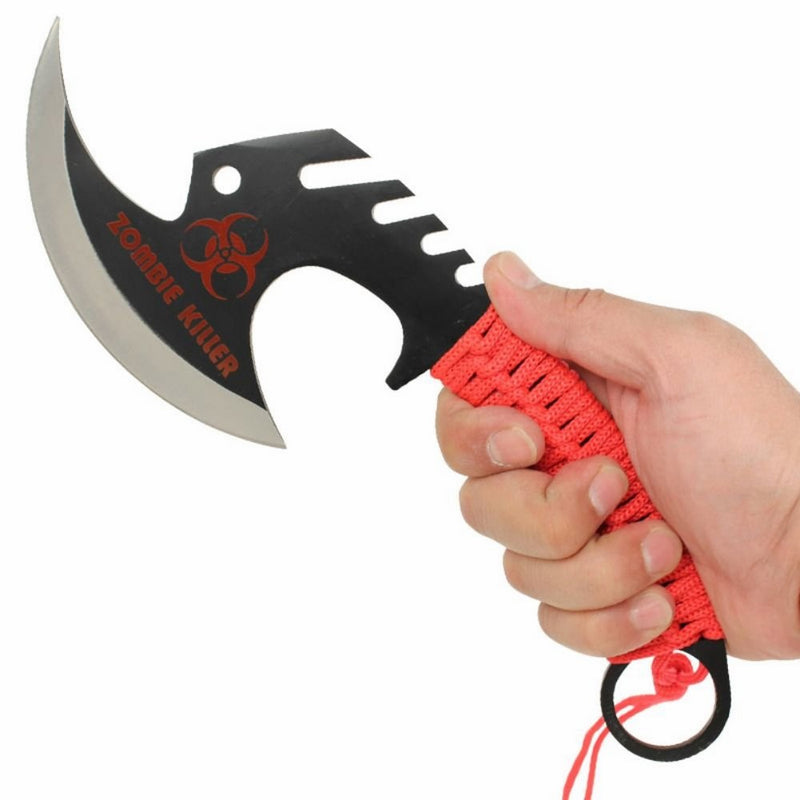 Zombie Killer Skullsplitter Throwing Axe - Red