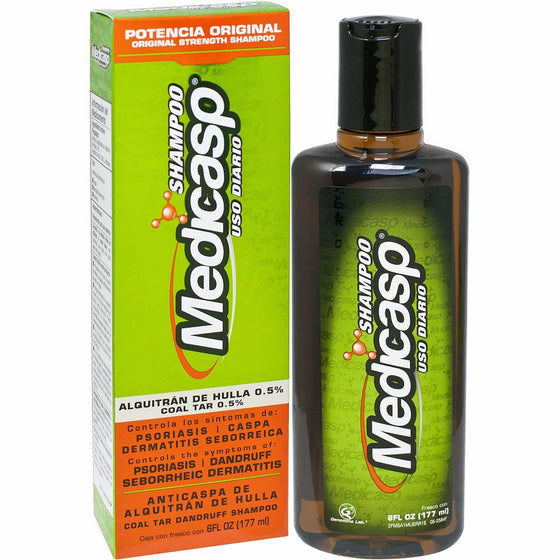 Medicasp Coal Tar Gel Dandruff Shampoo to Treat Seborrheic Dermatitis Psoriasis, 6 oz.