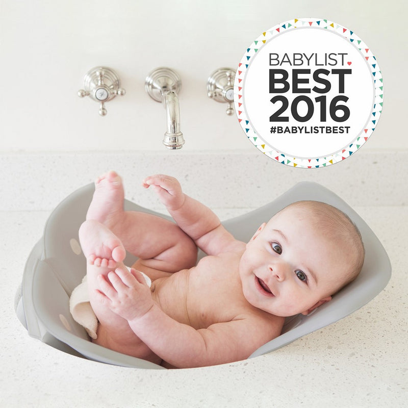 Puj Tub - The Soft, Foldable Baby Bathtub - Newborn, Infant, 0-6 Months, In-Sink Baby Bathtub, BPA free, PVC free (Grey)