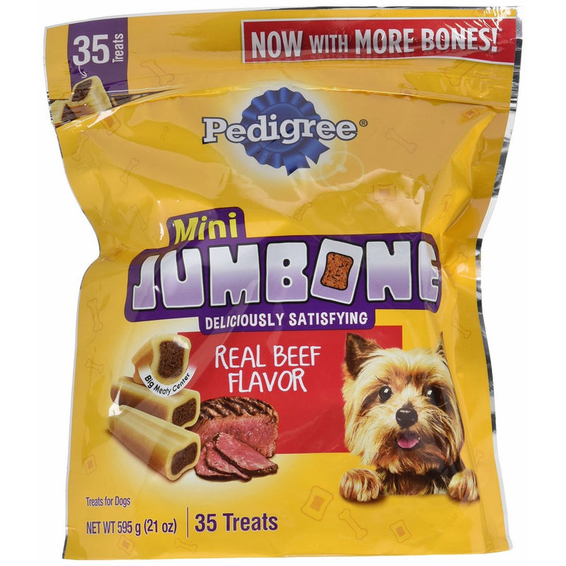 Pedigree Jumbone Real Beef Flavor Mini Dog Treats (35 Treats), 21 oz