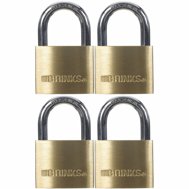 Brinks 171-40401 40mm Solid Brass Padlock, 4 Pack