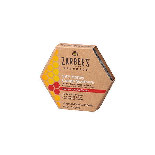 Zarbee's Naturals 99% Honey Cough Soothers, Natural Cherry Flavor, 14 Count