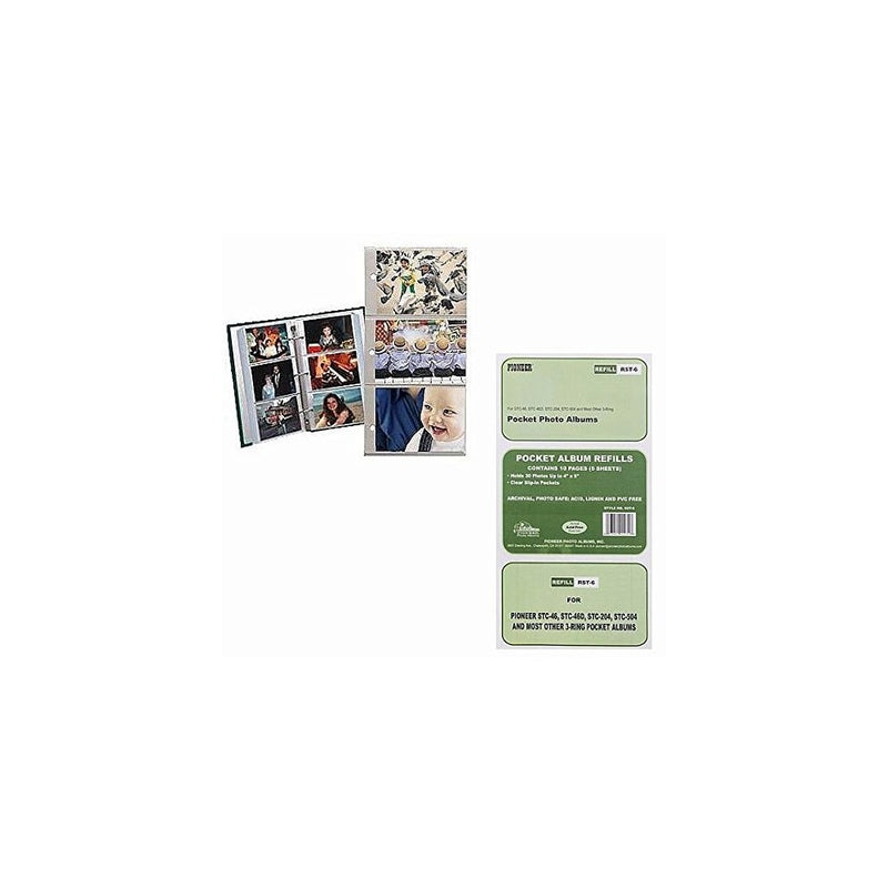 Pioneer Refill Pages for 3-Ring Photo Albums, holds 4x6- Inch Photos, Pack of 10 Pages.