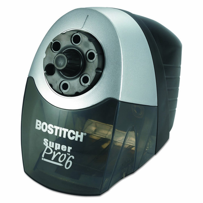 Bostitch SuperPro 6 Extra Heavy Duty Classroom Commercial Electric Pencil Sharpener, 6-Holes, Black/Gray (EPS12HC)