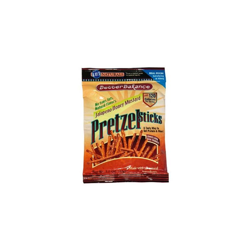 Kay's Naturals Protein Pretzel Sticks, Jalepeno Honey Mustard, Gluten-Free, 1.2 Ounce (Pack of 12)