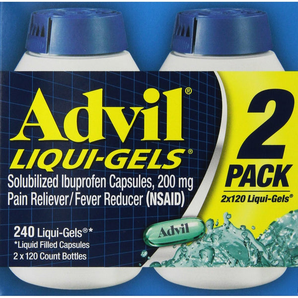 Advil Liqui-Gels (240 Count) Pain Reliever/Fever Reducer Liquid Filled Capsule, 200 mg Ibuprofen, Temporary Pain Relief